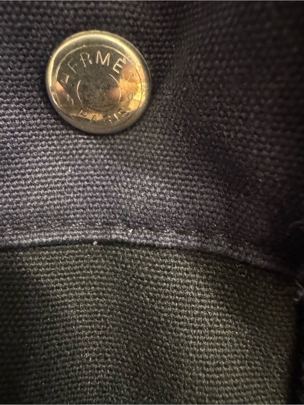 Hermes 💎Black and Navy Canvas small Tote EUC - Picture 3 of 13